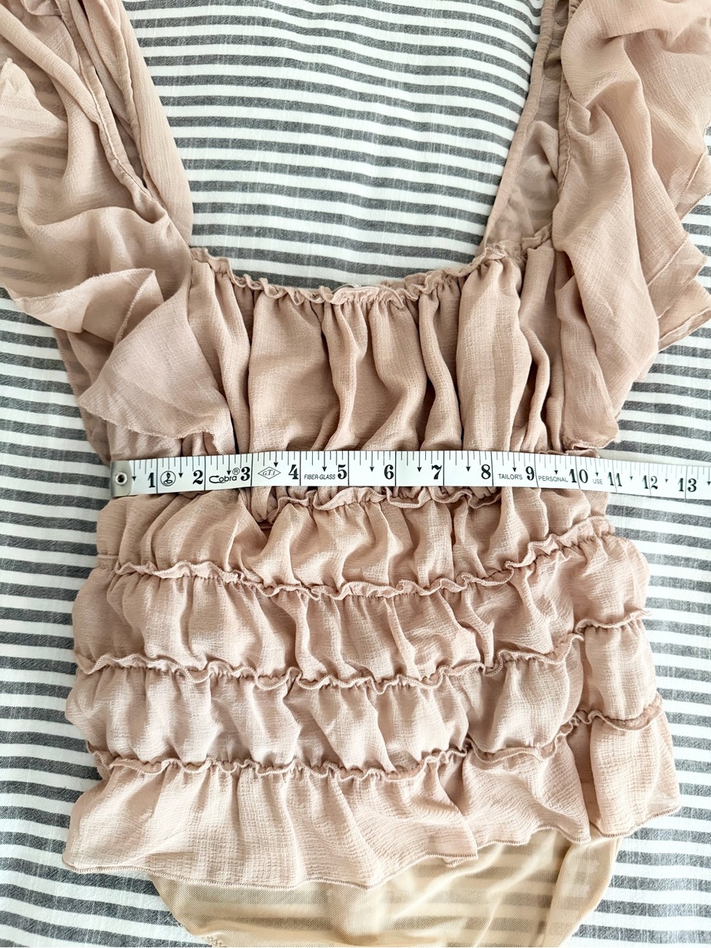 Free People Juliet Dusty Rose Ruffled Bodysuit - Picture 6 of 8
